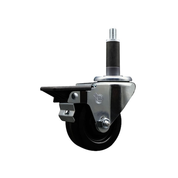3'' Phenolic Swivel 1'' Expanding Stem Caster with Brake